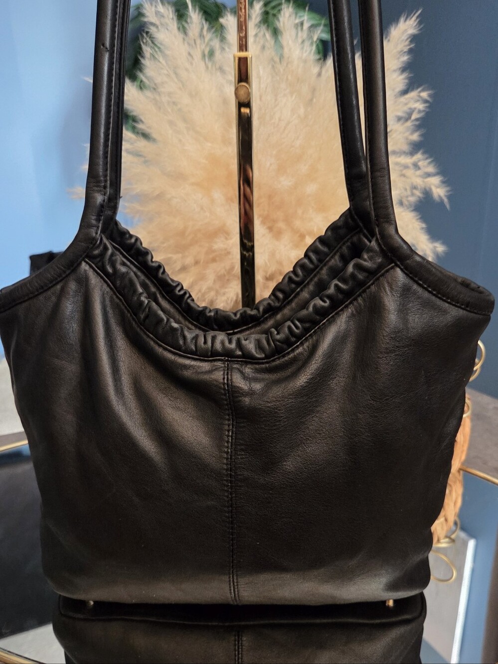 Vintage Etienne Aigner Black Genuine Leather Shoulder Tote Hobo Bag - Picture 3 of 16